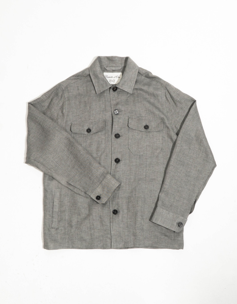 Castello d'Oro Grey 100% Linen Jacket image